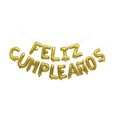 Buy Feliz Cumpleanos Gold Glitter Banner 16 Inch Size Letters Spanish