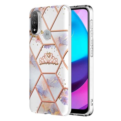 Coque Motorola Moto E20 E30 E40 Marbre Et Couronne