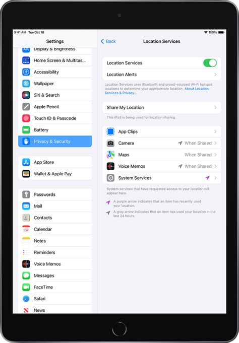 Control The Location Information You Share On Ipad Apple Support Au