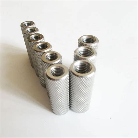 5pcs M4 M5 Knurled Nut Stainless Steel Cylindrical Sleeve Through Hole