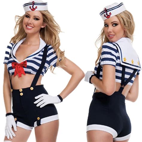 Sexy Adult Women Sailor Costume Female Navy Exotic Uniform Cosplay