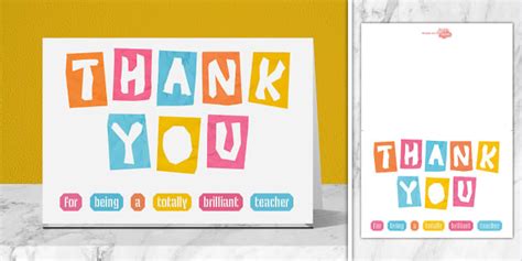 Teacher Thank You Card Beyond Teacher Made Twinkl