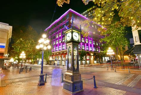 Historische Stoomklok Gastown Vancouver Canada Stock Afbeelding