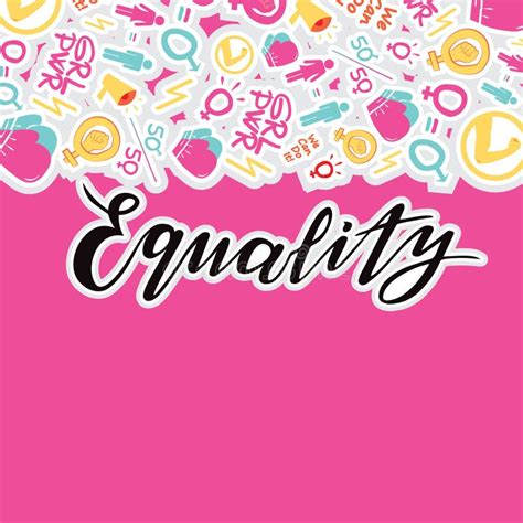 Femenism And Girl Power Concept Idea Of Gender Equality Stock Vector