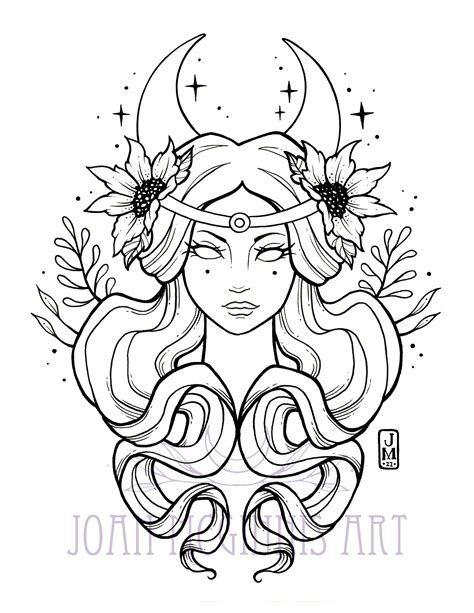 Moon Goddess Coloring Pages