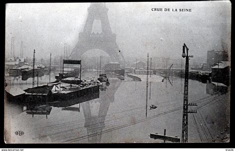 Inondations De Cpa Anciene France Paris Inondations De