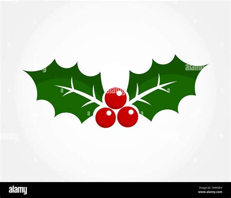 Christmas Holly Berry Icon Vector Illustration Stock Vector Image And Art Alamy