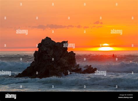 Sunset Reflection In The Ocean On Arrietara Beach Atxabiribil Sopelana