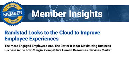 Randstad Looks to the Cloud to Improve Employee Experiences - SAPinsider 