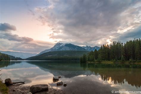 Sunrise At Two Jack Lake Banff Alberta Ambient Lens