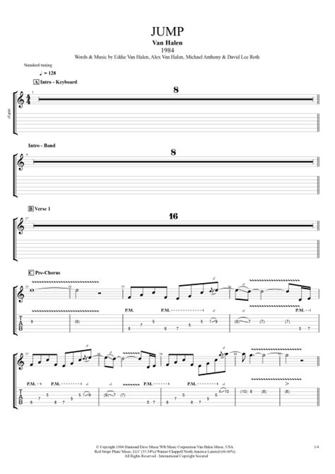 Tablature Jump De Van Halen Guitar Pro Guitares Et Piste D