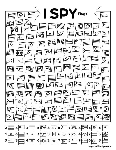 Free Printable I Spy Flags Activity Paper Trail Design