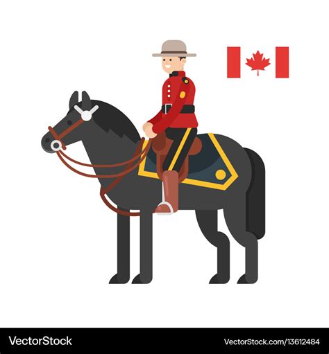 Flat Style Royal Canadian Mounted Police Vector Image