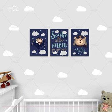 Quadros decoração infantil príncipe urso azul marinho Elo7