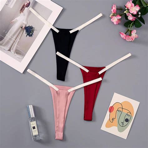 M Women S One Piece Sexy Underwear Bikini Thin Ribbon Invisible Fit T Back G String Shopee