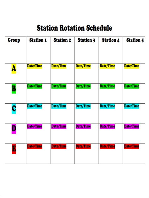 Free Rotation Schedule Template