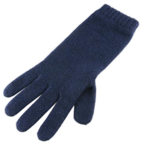 Ladies Navy Blue Cashmere Gloves Uk