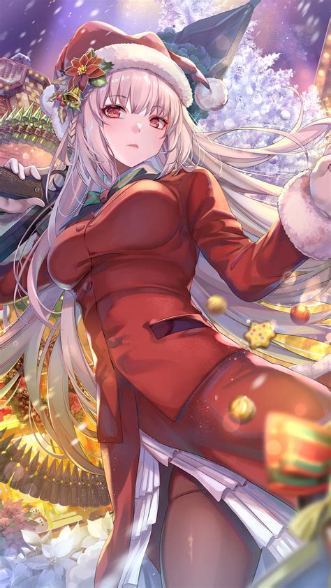 Christmas Anime Girl 4k 7980h Wallpaper Iphone Phone