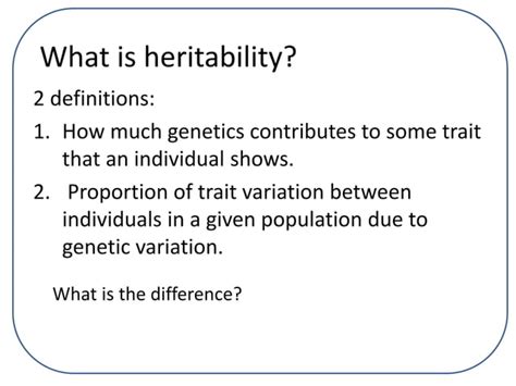 Lecture 3 Quantitative Traits And Heritability Full Ppt