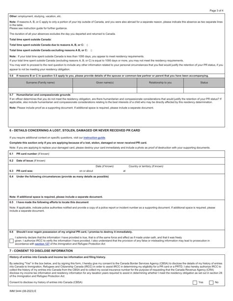 Form Imm5444 Download Fillable Pdf Application For A Permanent Resident Card Pr Card Or