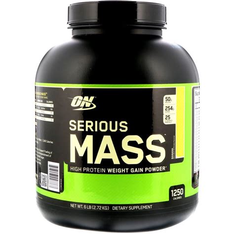 Optimum Nutrition Serious Mass High Protein Weight Gain Powder Banana 6 Lbs 272 Kg By