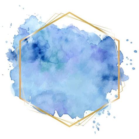 Free Vector Pastel Blue Abstract Watercolor Splash With Geometric