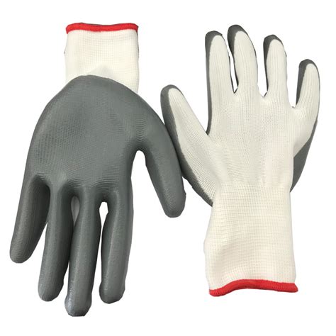 Thin Nitrile Palm Coated Gloves With 13 Gauge Polyester Liner