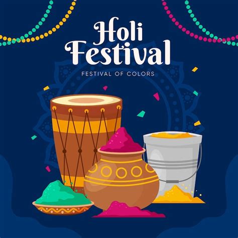 Premium Vector Flat Design Holi Festival Celebration