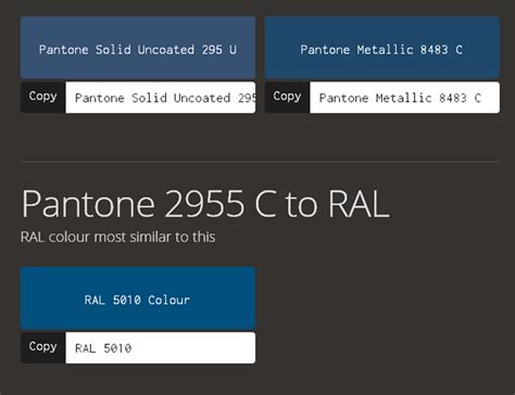 Simple Pantone Converter To Ral Company