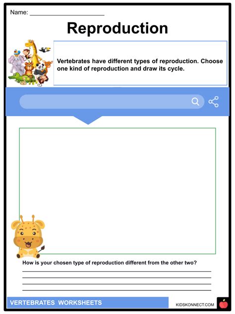 vertebrates worksheets facts classification evolution