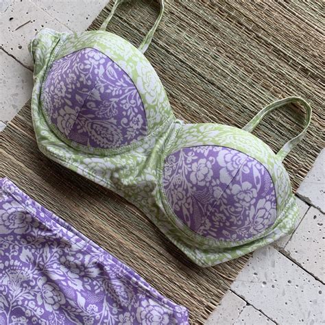 Biquini Plus Size Hot Pants Bicolor Floral Menta E Lavanda Dondoca Moda Feminina