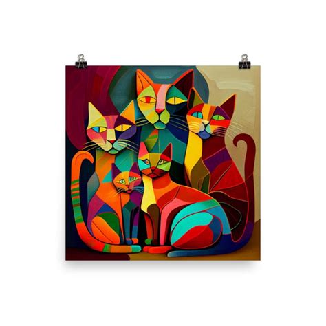 Picasso Cubism Cat Art Print Perfect T For Cat And Art Etsy