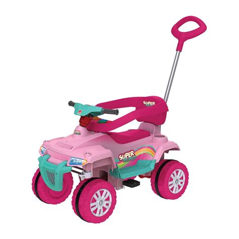 Carro Infantil Superquad Passeio E Pedal Menina Bandeirantes