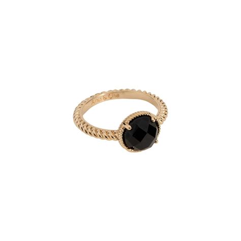 Achat Bague Ana Cha Lisette En Plaqu Or Jaune Et Agate Noire