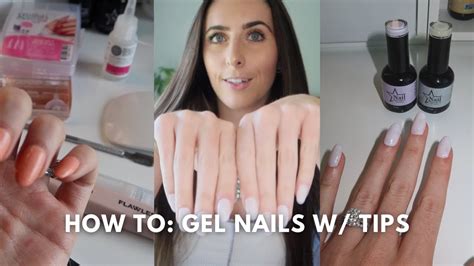 How To Do Your Own Gel Nails With Tips At Home Youtube