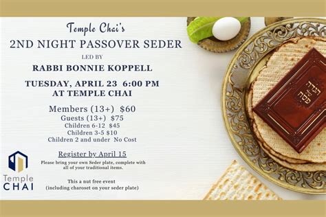 Temple Chai’s 2nd Night Passover Seder Jewishphoenix