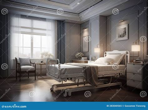 Hospital Bed Illustration, Luxury Room Design. AI Generative Stock ...