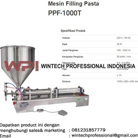 Jual Powerpack Ppf 1000T Mesin Pengisi Cairan Pasta Piston Filling