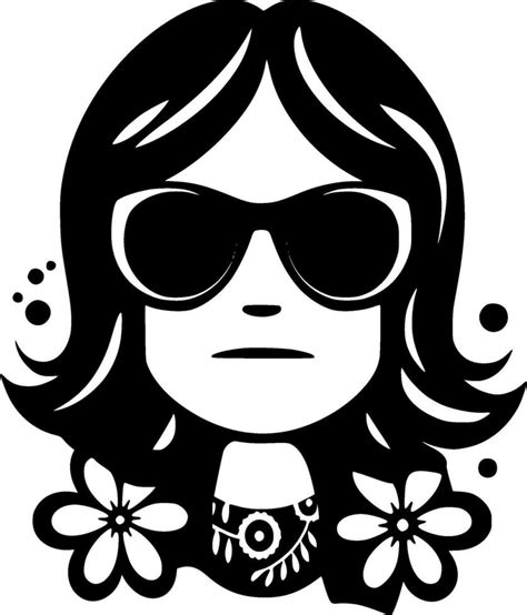 Hippie - Black and White Isolated Icon - Vector illustration 26689310 ...