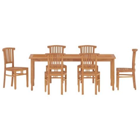 Vidaxl Piece Patio Dining Set Solid Wood Teak X X