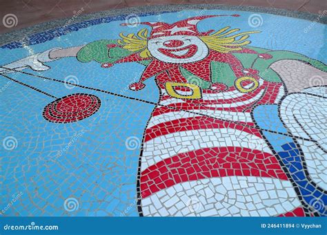 Circus Clown Mosaic Mural Arts Zhuhai Hengqin Chimelong Clowns Show