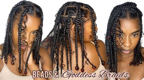 How To Goddess Knotless Braids Beads Tutorial Only Using Pack Of