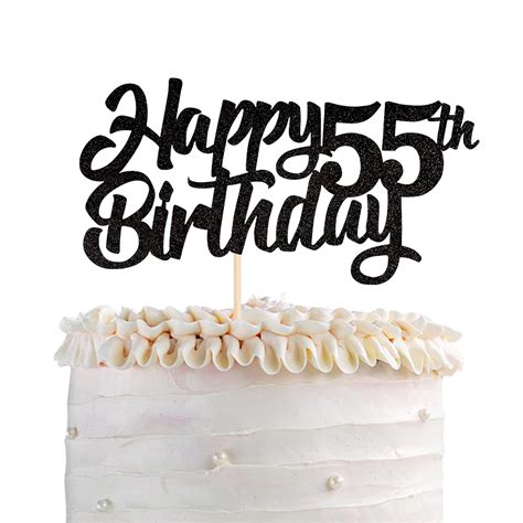 1 Pack Happy 55th Birthday Cake Topper Glitter 55th