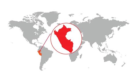 Enfoque Del Mapa De Perú Mapa Del Mundo Aislado Aislado Sobre Fondo