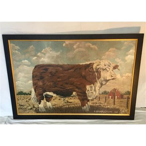 Hereford Bull Oil On Canvas Chairish