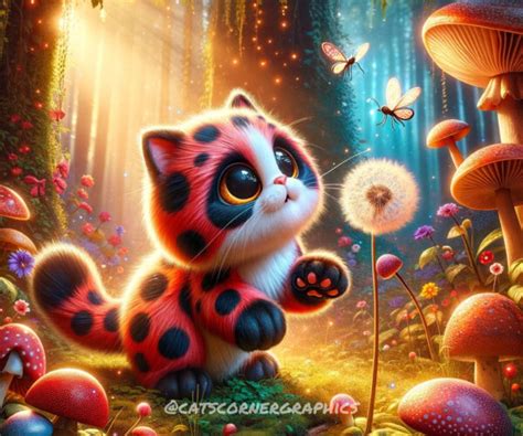 ArtStation - Ladybug Cat Digital Art Download | Artworks