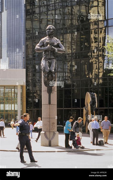 Statue By Raymond Kaskey Downtown Charlotte North Carolina Usa Stock