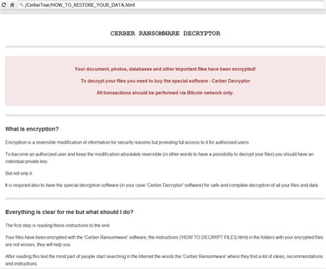 Cerbertear Ransomware Retire Y Restaurar Archivos Cerber C Mo Foro