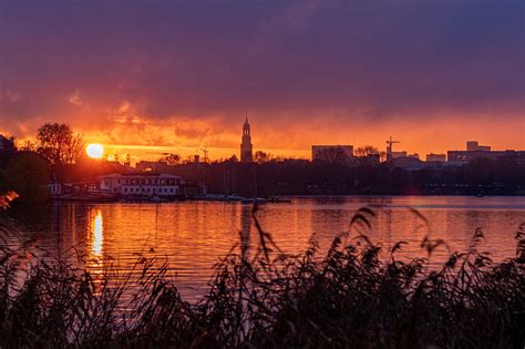 Hamburg Alster Sunset Free Photo On Pixabay Pixabay