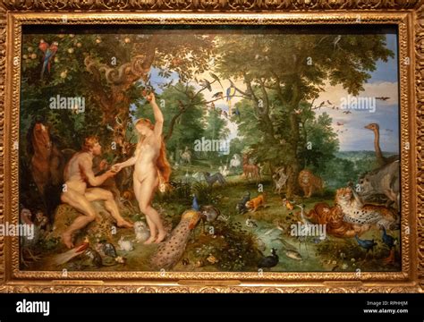 The Garden Of Eden With Tyhe Fall Of Man By Painters Peter Paul Rubens